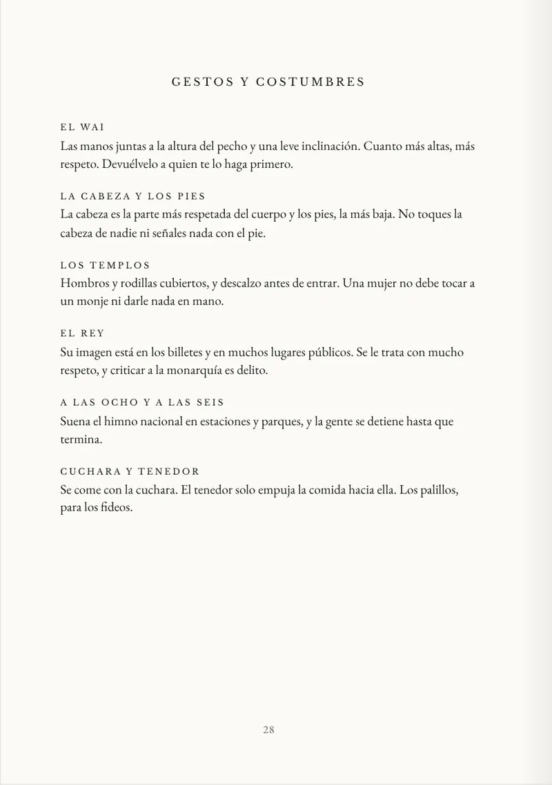 Gestos y costumbres.